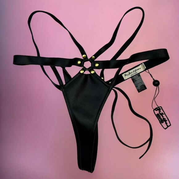 For Love and Lemons matching faux leather bralette and thong lingerie set - Picture 3 of 8